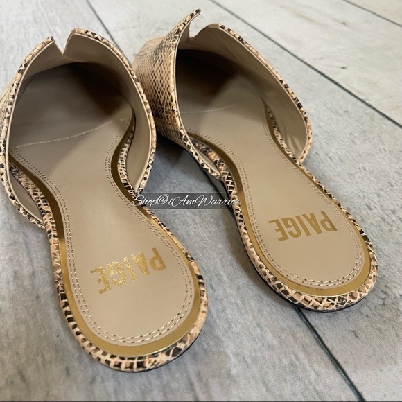 Paige NWOT leather snakeskin pointed toe mules *shop@iamwarrior - Picture 8 of 11